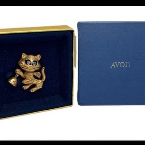 Vintage 70s Avon Cat w/ Bell Brooch